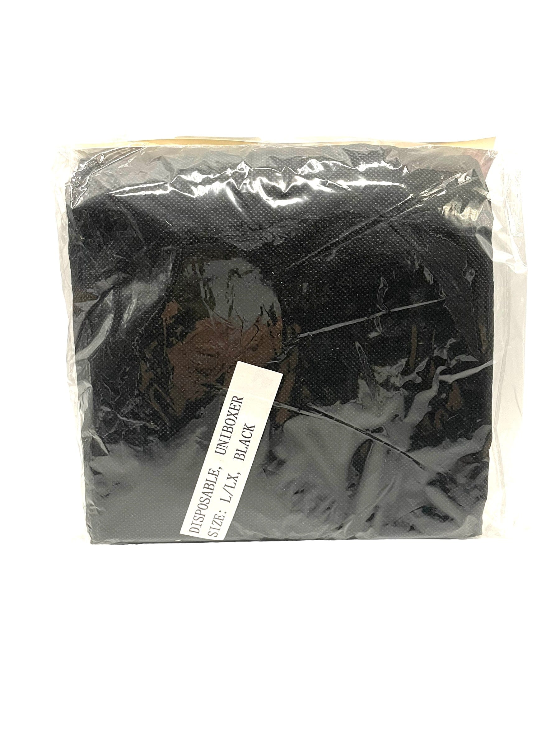 Disposable Underwear Boxer Unisex L-LX Black 6 PK Boxers Disposable
