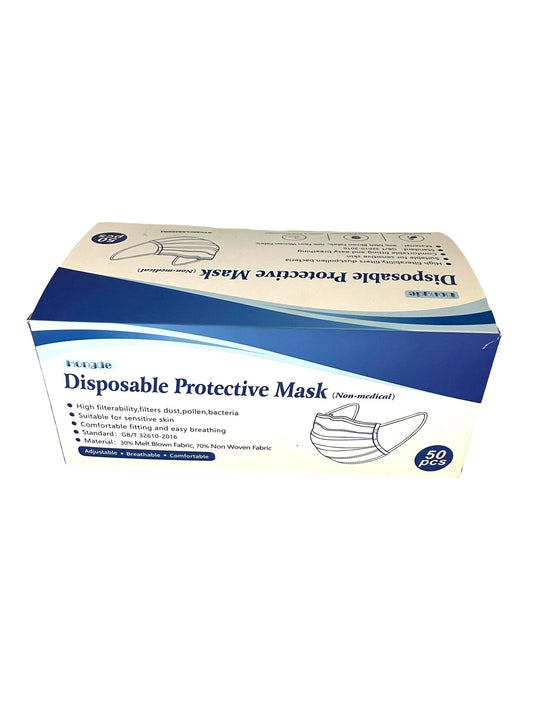 Face Mask Protective Disposable 50 Per Pack