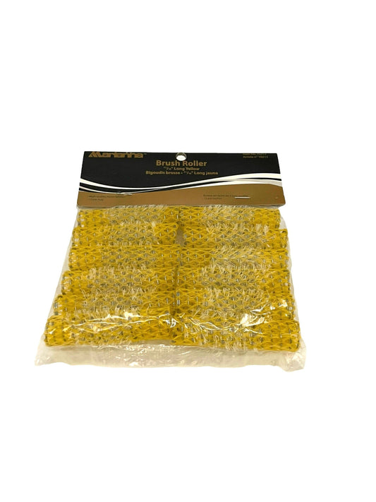 Hair Brush Rollers 11/16" Yellow & 2 7/8” Long 12 pk Hair Rollers