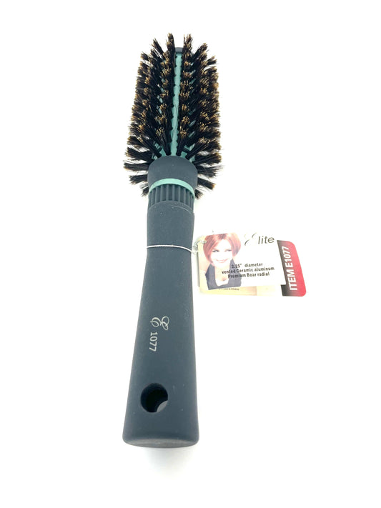 Hair Brush Round 2.25” Vented Ceramic Aluminum Premium Boar Radial Elite # E1077 Round Brush