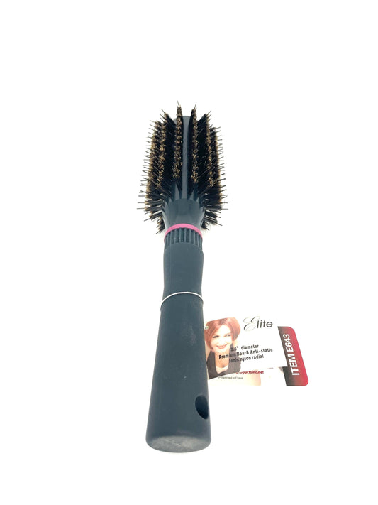 Hair Brush Round 2.50" Boar & Anti Static Ionic Nylon Radial Elite # E643 Round Brush