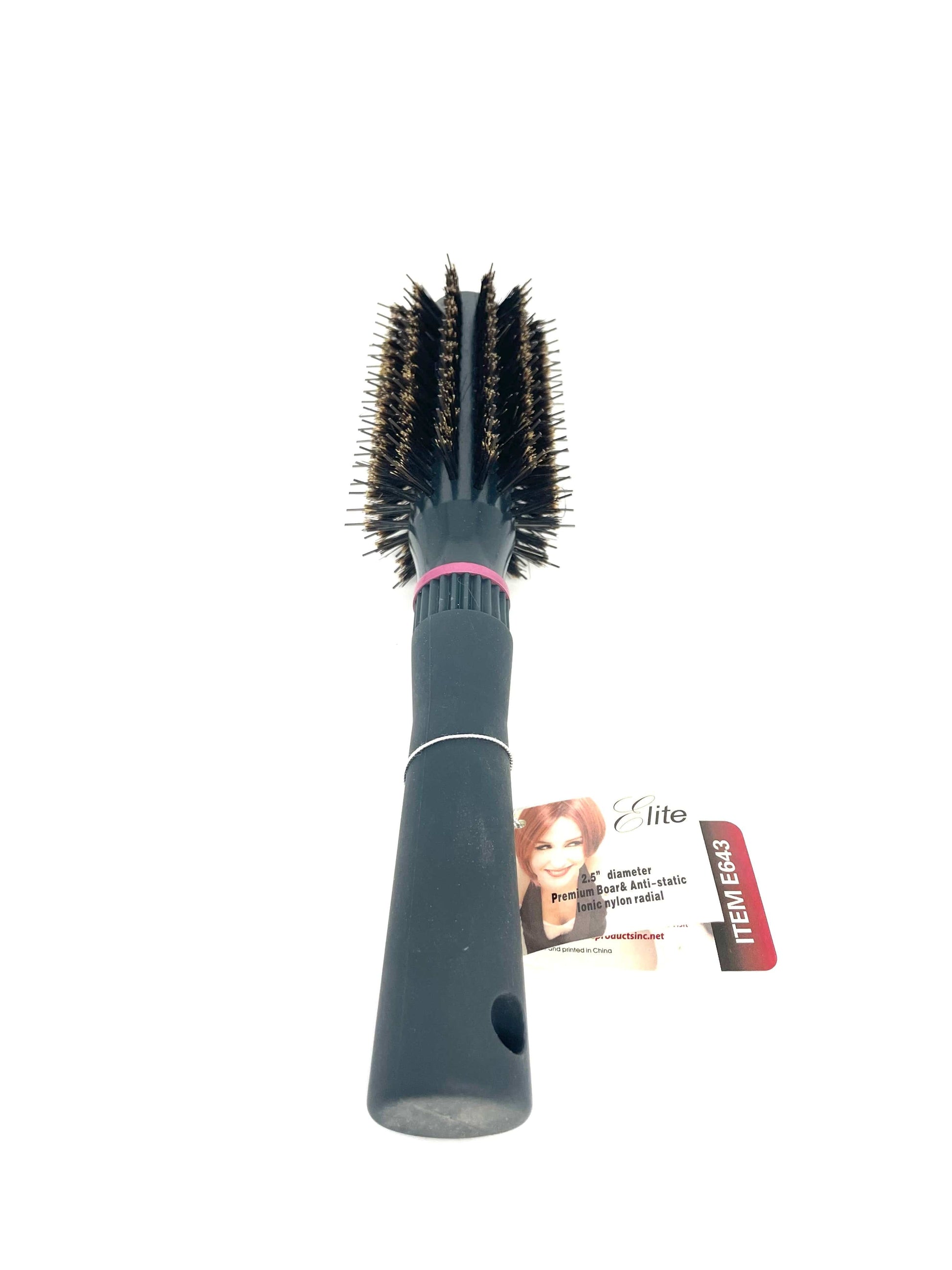 Hair Brush Round 2.50" Boar & Anti Static Ionic Nylon Radial Elite # E643 Round Brush