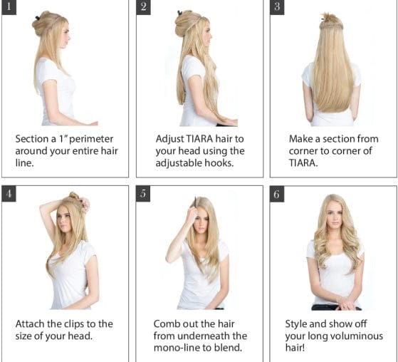 Hair Extensions Tiara Halo Invisible Wire Straight 100% Remy Human Hair Halo Clip In Extension