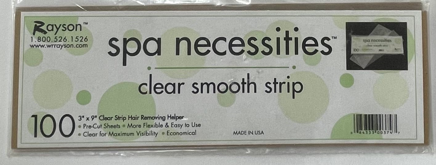 Hair Removal Waxing Strips Clear 3" x 9" 100 pk Wax Strips