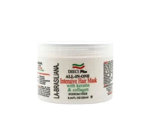 Labrasiliana Dieci Plus All-In-One Intensive Hair Mask 8.44 oz Keratin Hair Mask