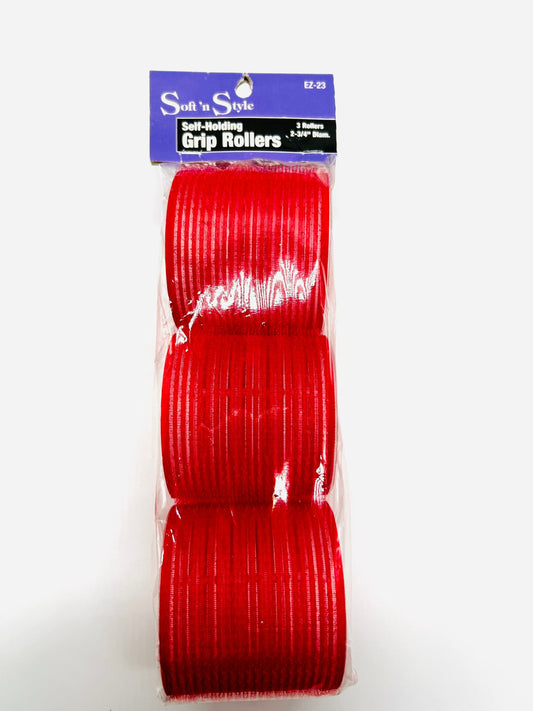 Self Grip Hair Rollers 2.75” Red & 2.5” Long 3 pk Hair Rollers