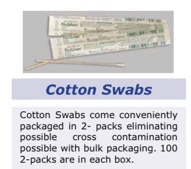 Swabs Cotton Tipped Sterile Cleaning Applicators With Wooden Handle 100 pk Cotton Swabs