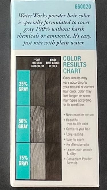 Water Works Permanent Powder Hair Color #20 Natural Black 0.21 oz Hair Color
