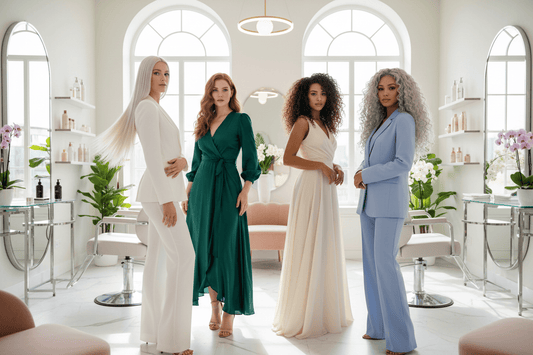 Salon clients with different natural hair colors, illustrating the range covered by semi-permanent, demi-permanent, and permanent hair color