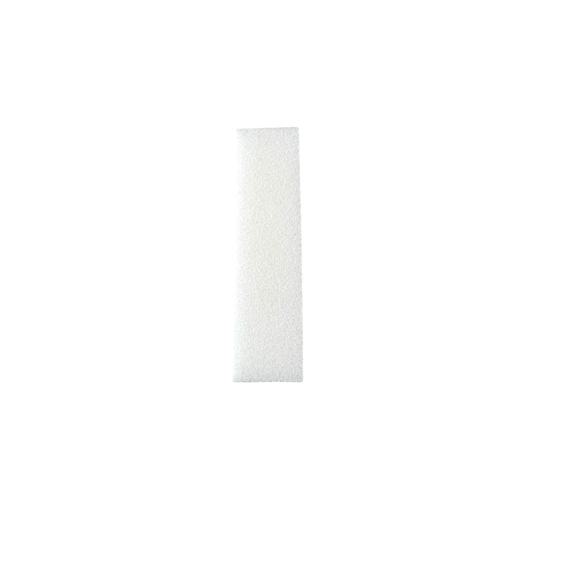 White 120 grit nail block buffer used for shaping and nail surface prep