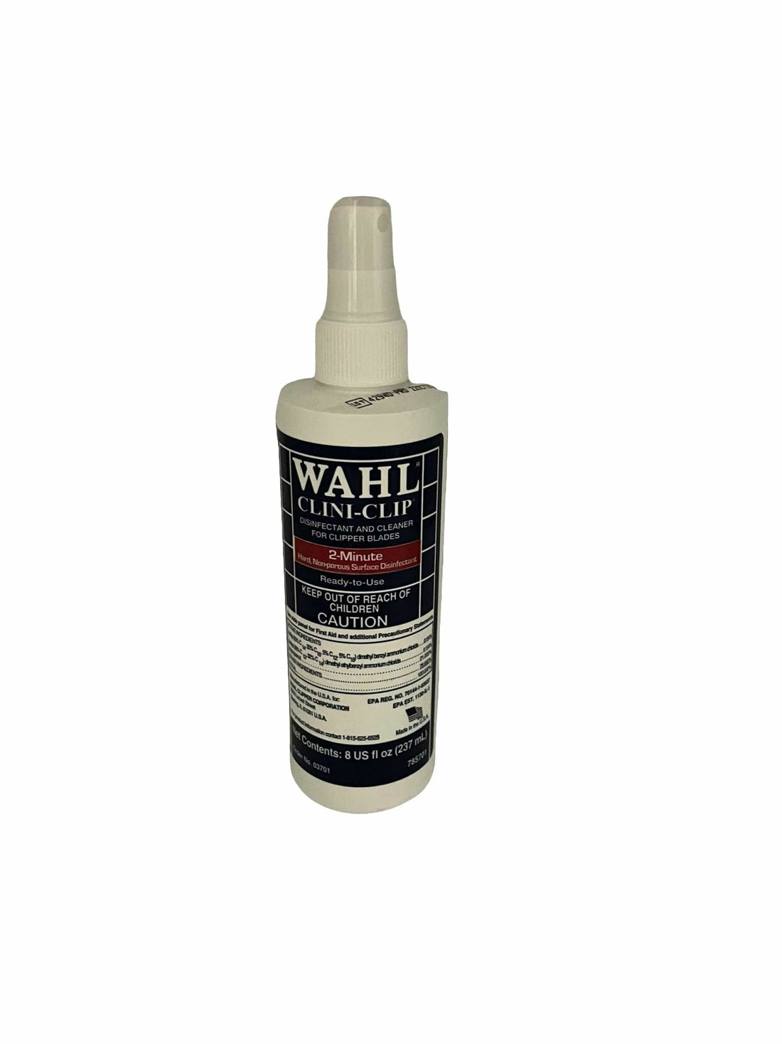 Wahl Clini-Clip clipper blade disinfectant and cleaner bottle for barber and salon tools