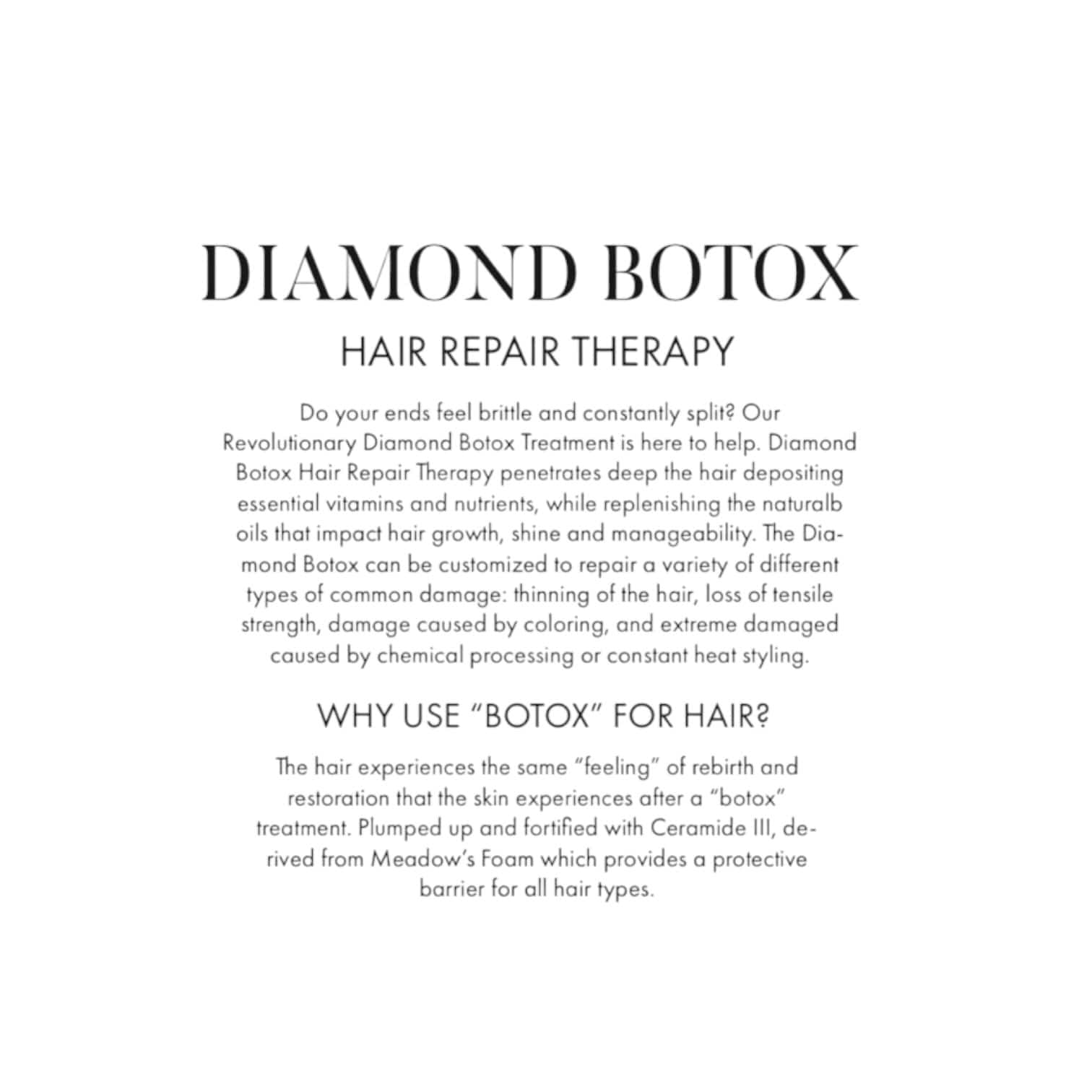 Diamond Botox Hair Therapy 1 Ampule 20ml Plus 1 Syringe Hair Therapy