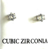 Stud Earrings Cubic Zirconia Round Silver Tone Fashion jewelry