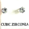 Stud Earrings Cubic Zirconia Round Silver Tone Fashion jewelry