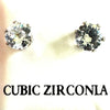 Stud Earrings Cubic Zirconia Round Silver Tone Fashion jewelry