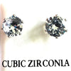 Stud Earrings Cubic Zirconia Round Silver Tone Fashion jewelry