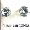 Stud Earrings Cubic Zirconia Round Silver Tone Fashion jewelry