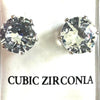 Stud Earrings Cubic Zirconia Round Silver Tone Fashion jewelry