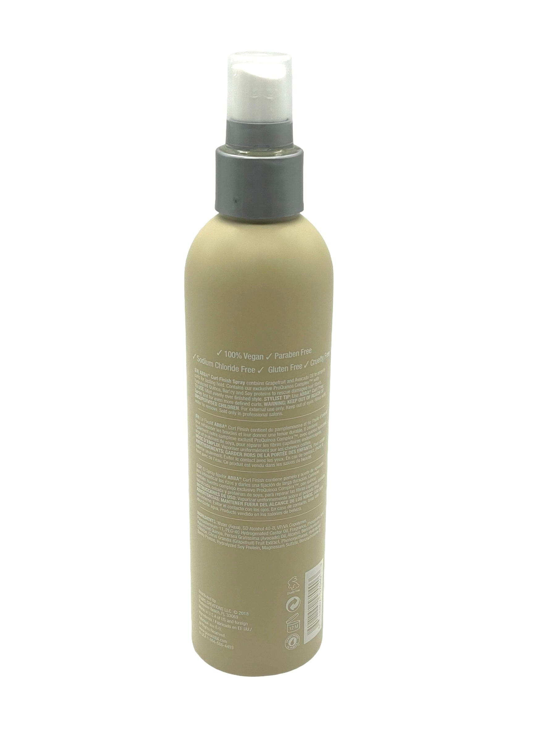 Abba Curl Finish Spray 100% Vegan & Gluten Free 8oz Curl spray