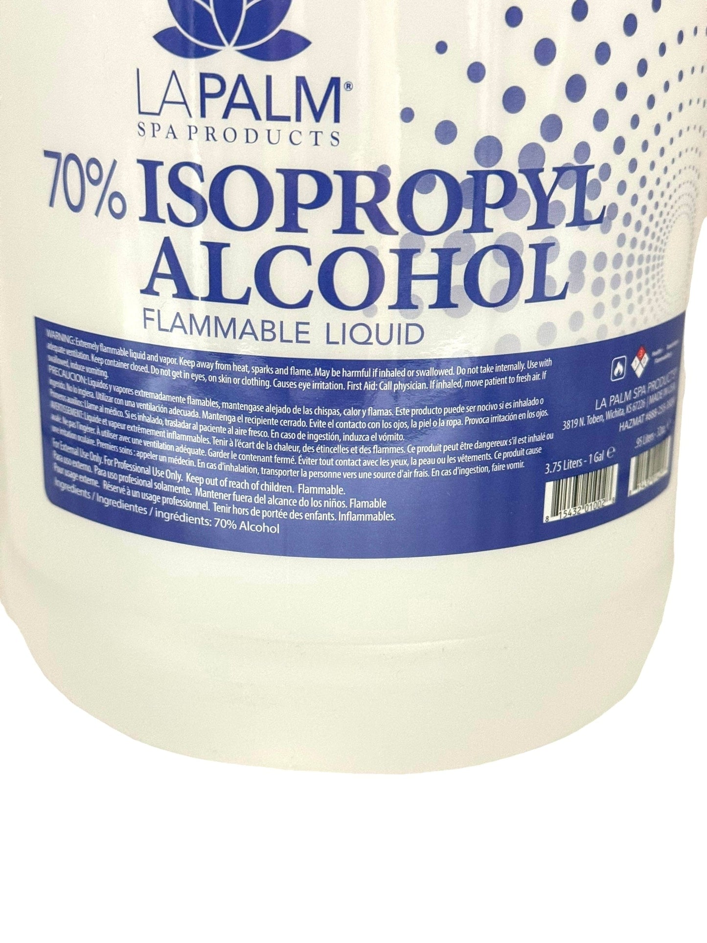 Alcohol 70% Isopropyl Alcohol Sanitizer La Palm 1 Gal Sanitizer Alcohol