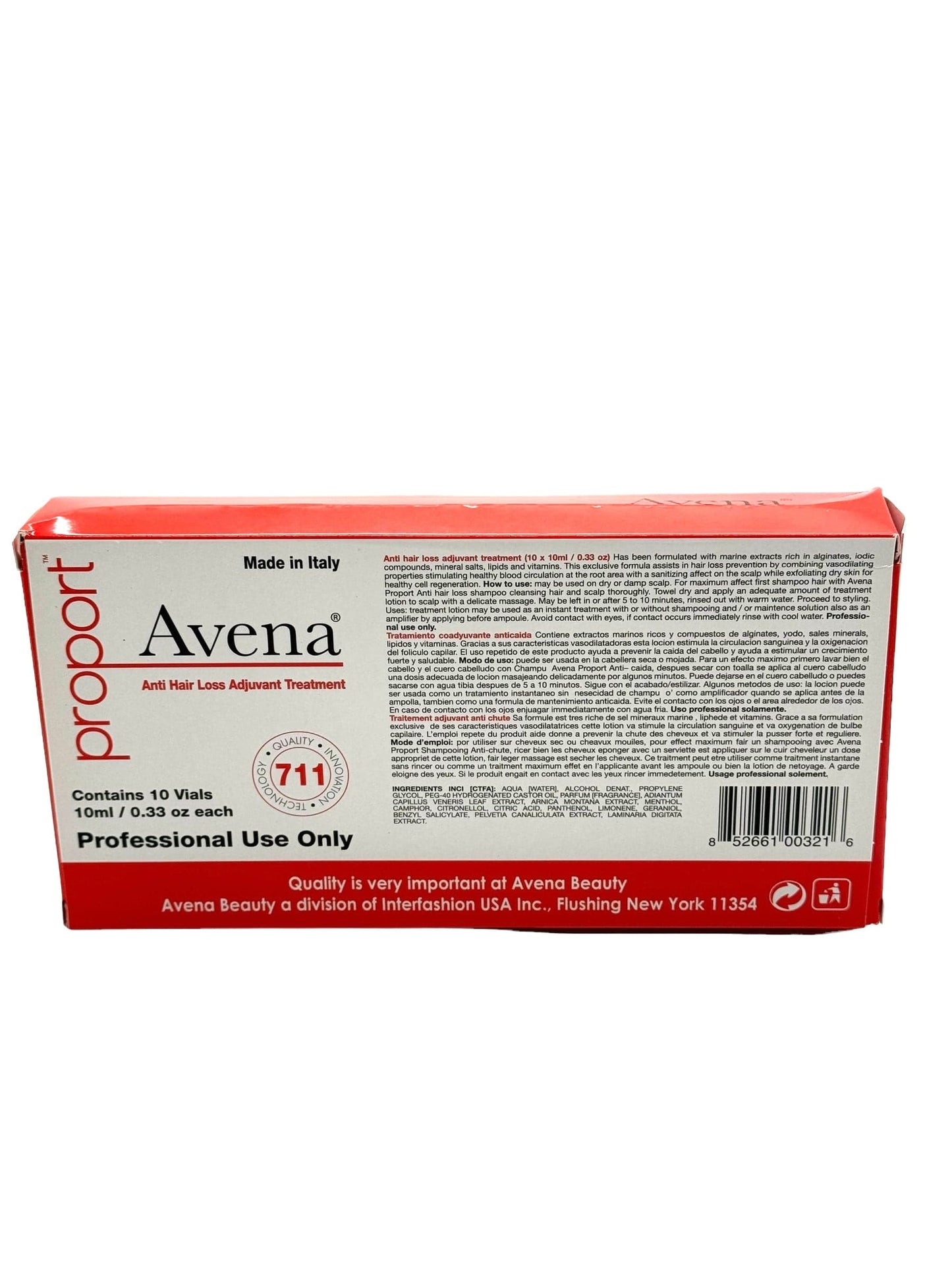 Avena Proport 711 Anti Hair Loss Leave In Intensive Treatment Vials 10pk/0.33oz Hair Loss Serum