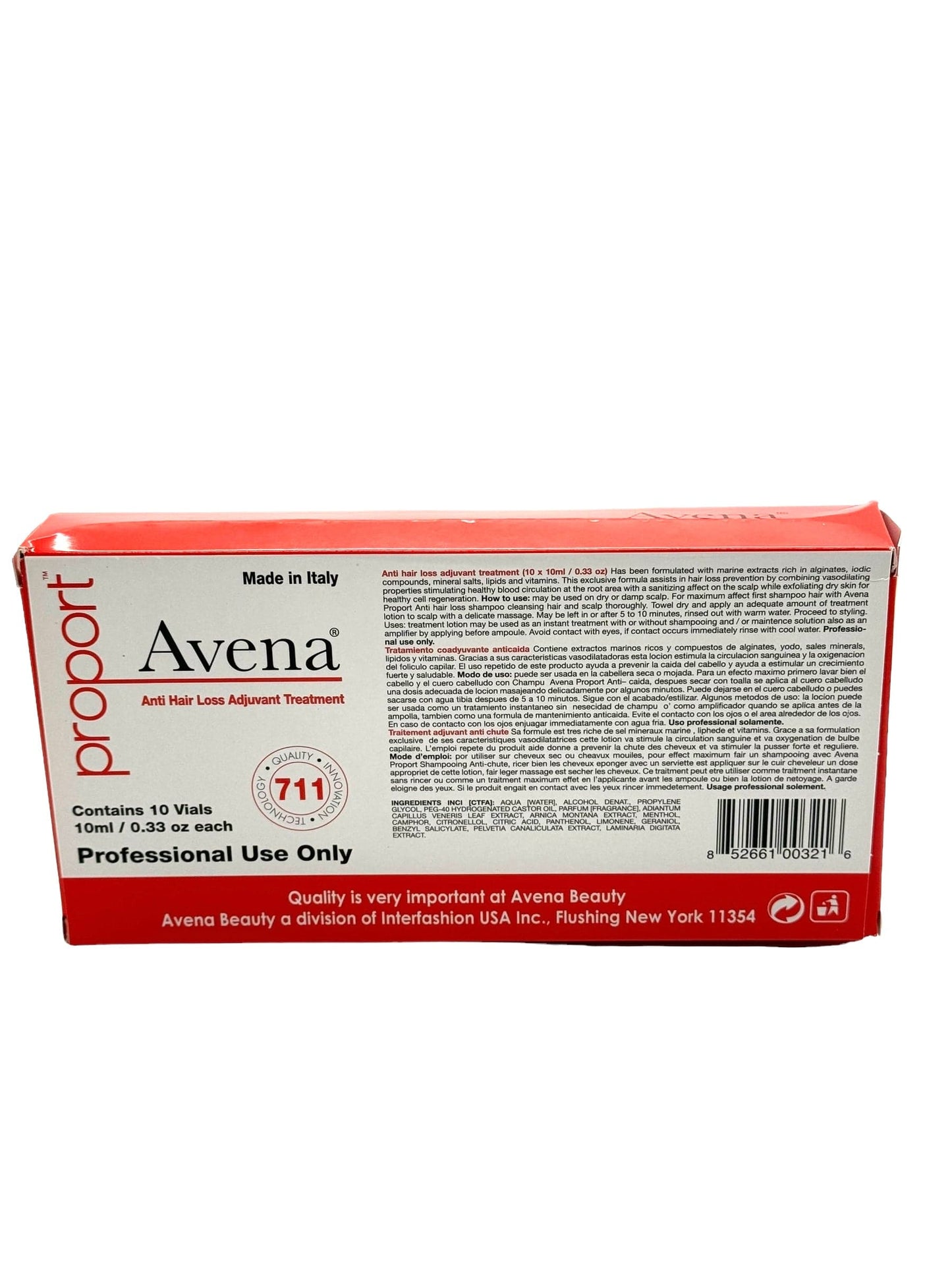 Avena Proport 711 Anti Hair Loss Leave In Intensive Treatment Vials 10pk/0.33oz Hair Loss Serum