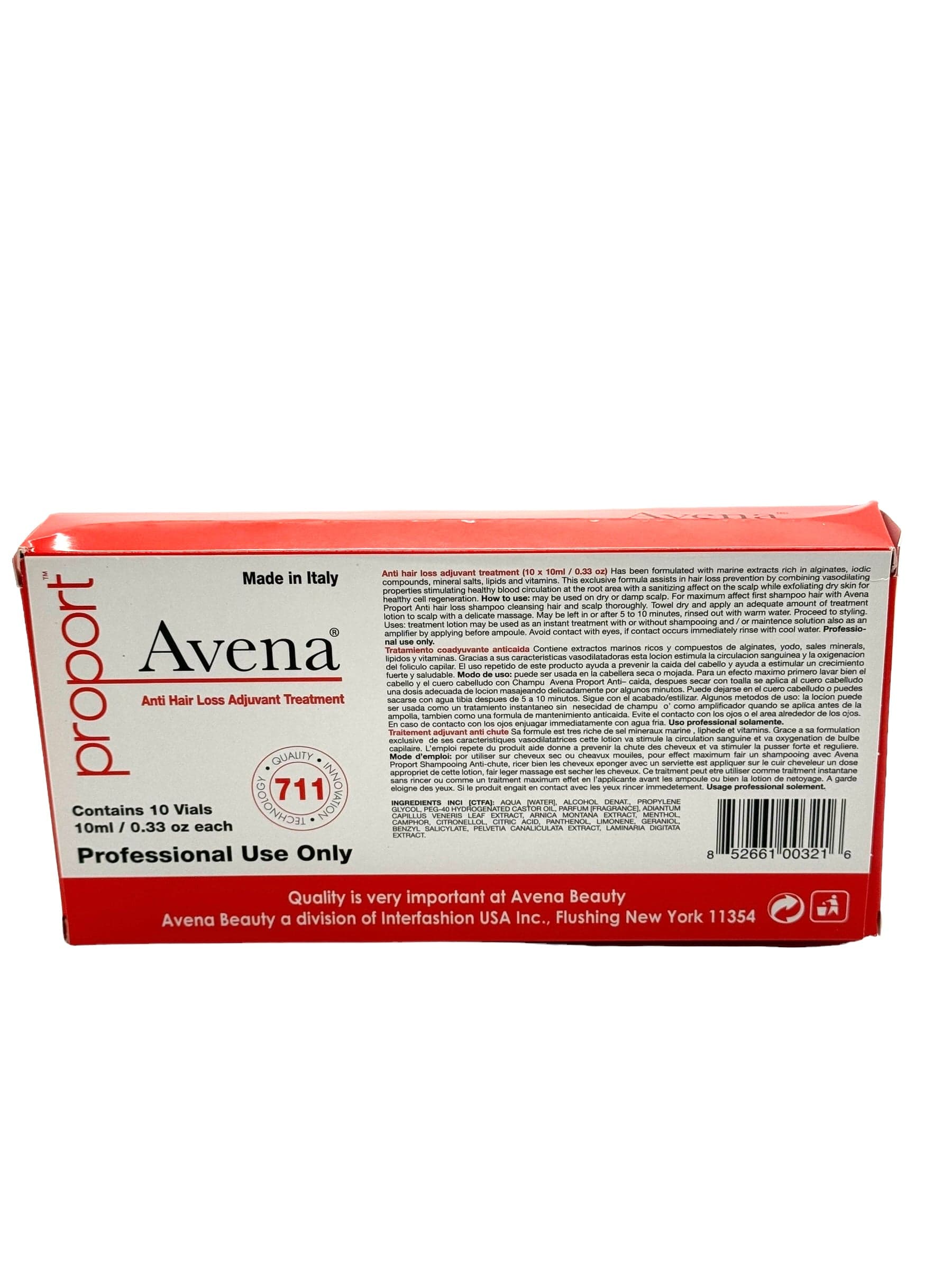 Avena Proport 711 Anti Hair Loss Leave In Intensive Treatment Vials 10pk/0.33oz Hair Loss Serum