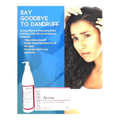 Avena Proport Anti-Dandruff Shampoo 16.9oz & Treatment Vials 10pk Set Anti Dandruff