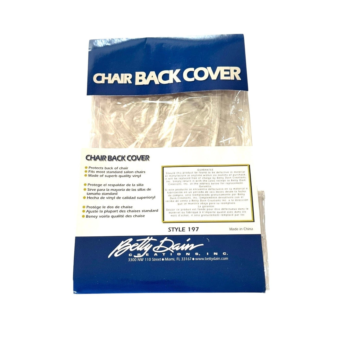 Betty Dain Salon Chair Back Cover Vinyl Chair Back Cover