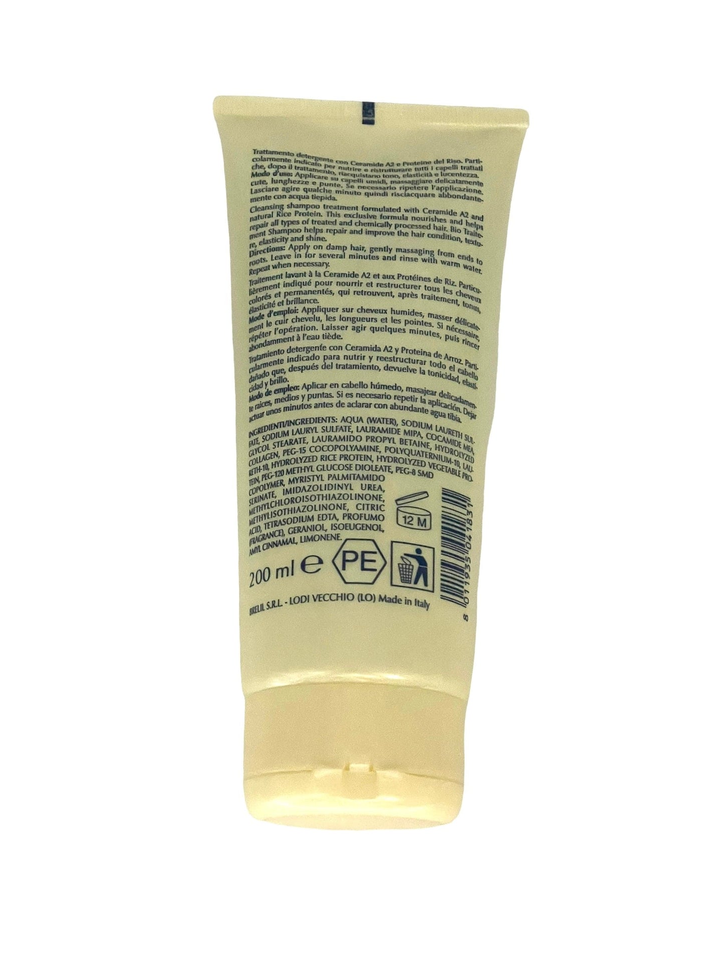 Brelil Bio Treatment Shampoo With Ceramide A2 & Rice Proteins 6.76 oz