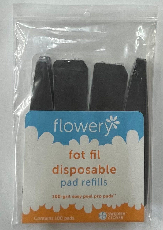 Disposable Foot Pad File Flowery Refills 100 Grit 100 pk Foot Files