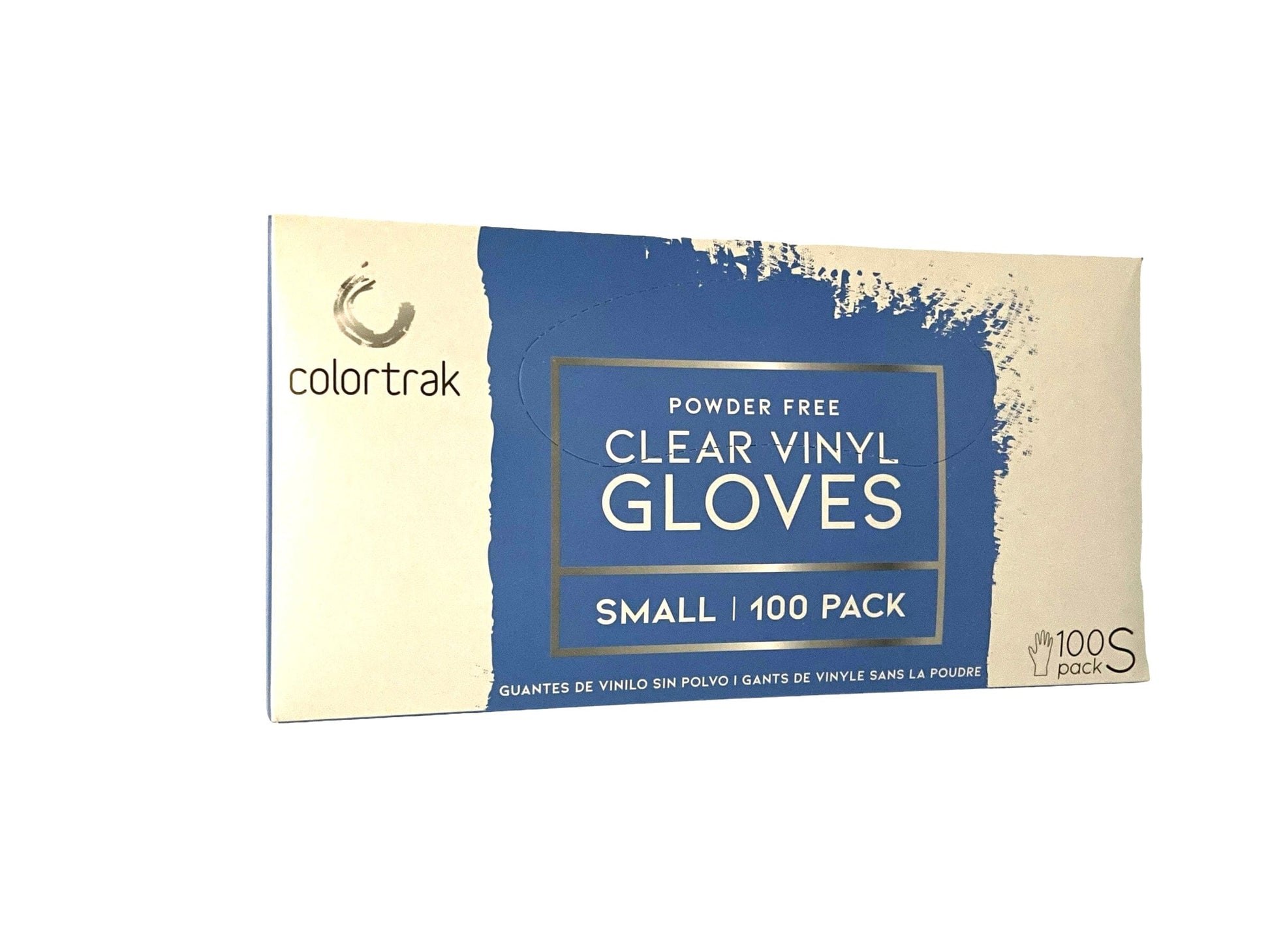 Disposable Gloves Colortrack Powder Free Vinyl Clear Small 100 pk Disposable Gloves