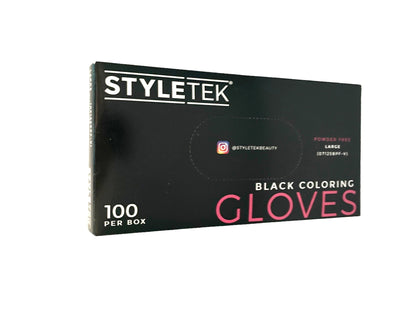 Disposable Gloves Style Tek Vinyl Powder Free Black Gloves Large 100 pk Vinyle Gloves