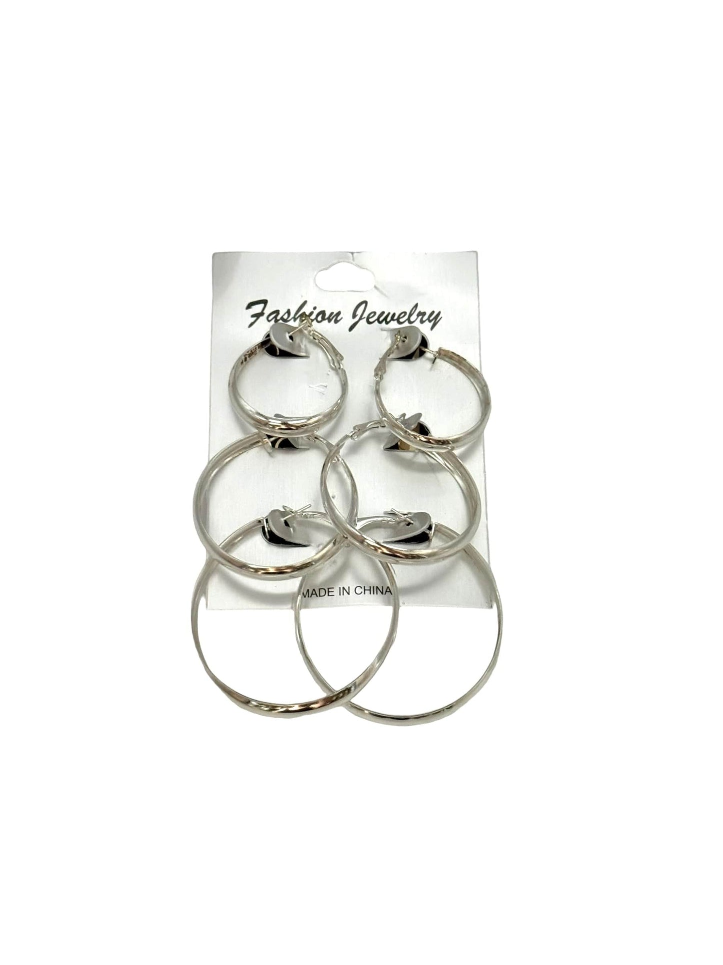 Earring Silver Tone Wide Hoop Set Fashion Jewelry Fashion jewelry