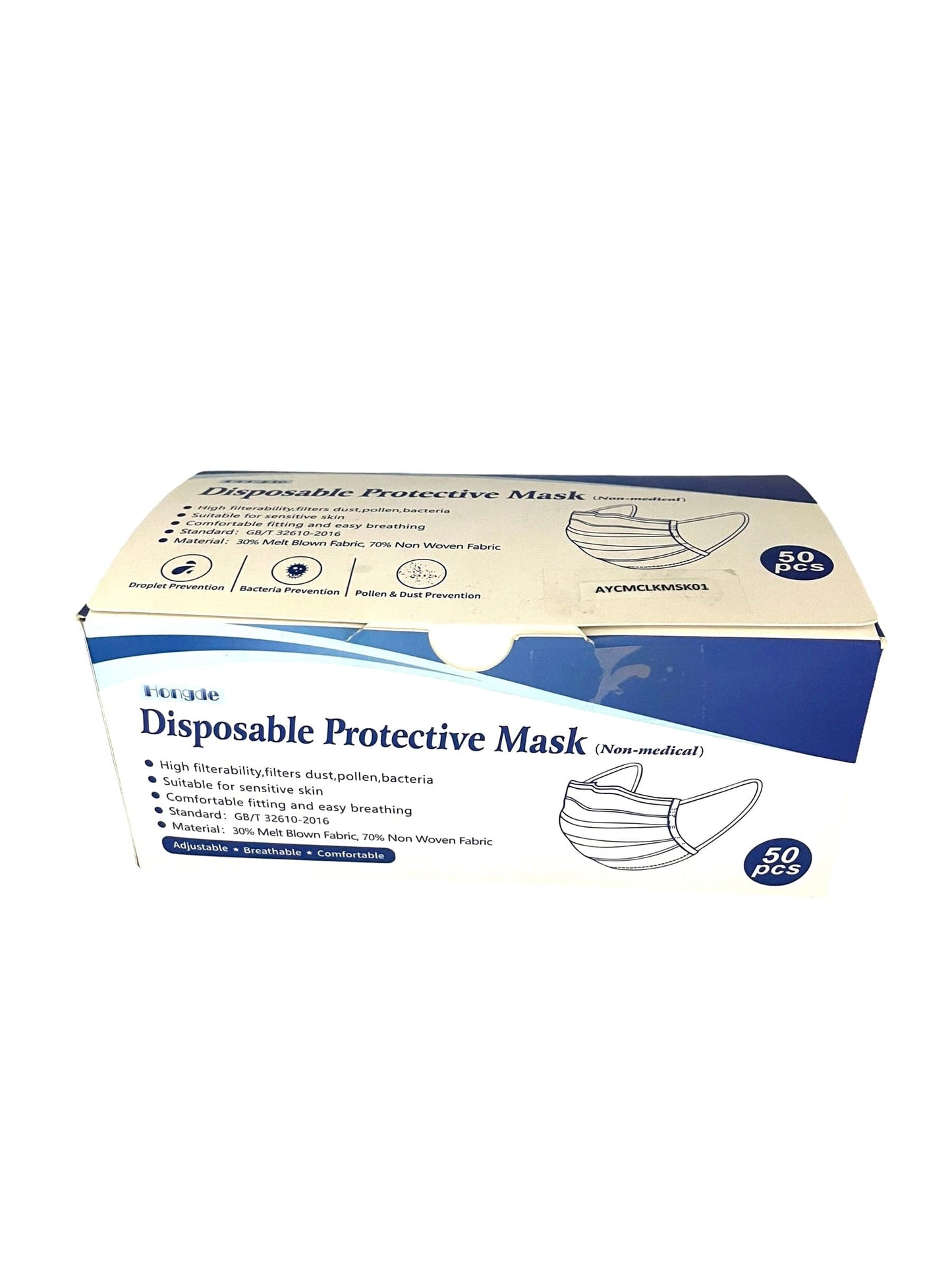 Face Mask Protective Disposable 50 Per Pack