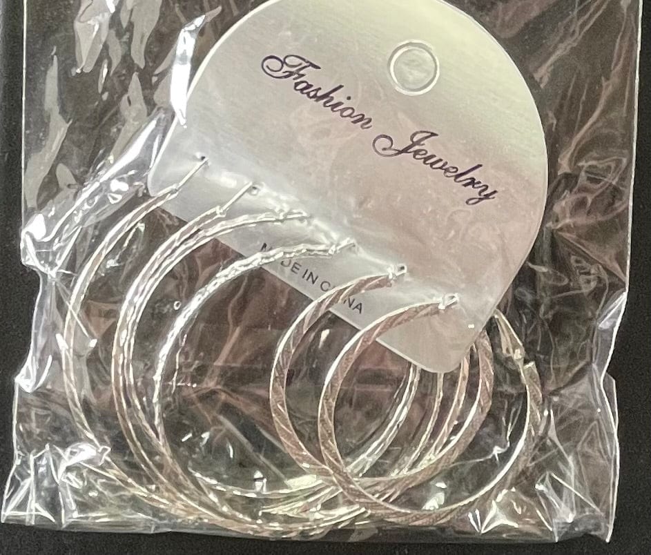 Fashion Jewelry Earring Silver Hoop Set