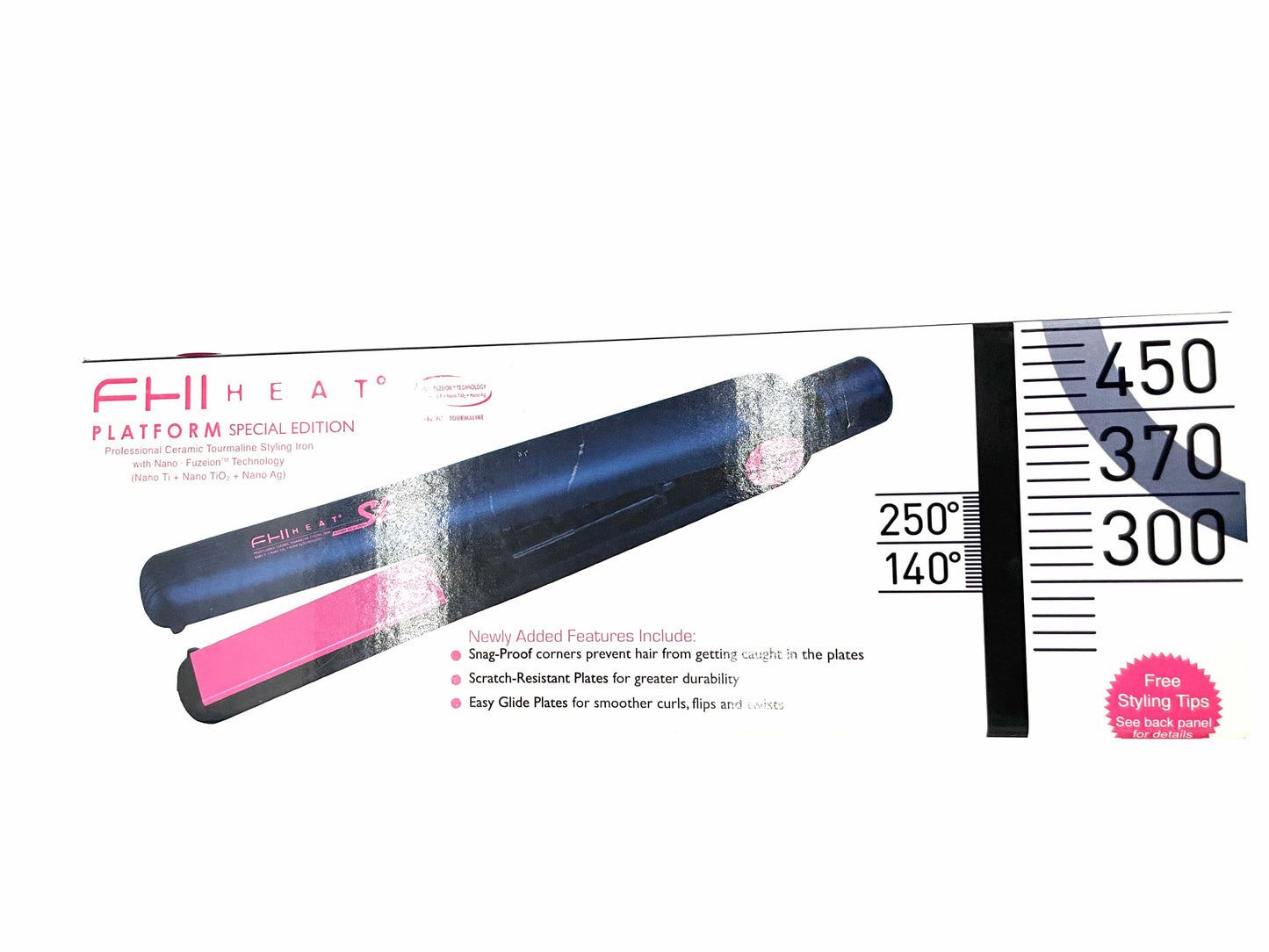 FHI Heat Plat Form Professional Ceramic Tourmaline Flat Iron 450F. Flat Iron