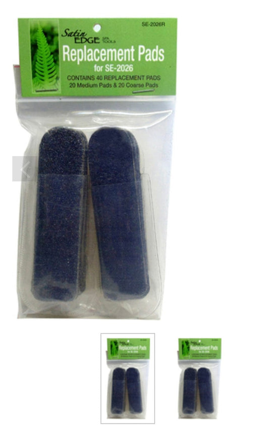 Foot File Replacement Pads 20 med. & 20 Coarse 40ct Foot Files