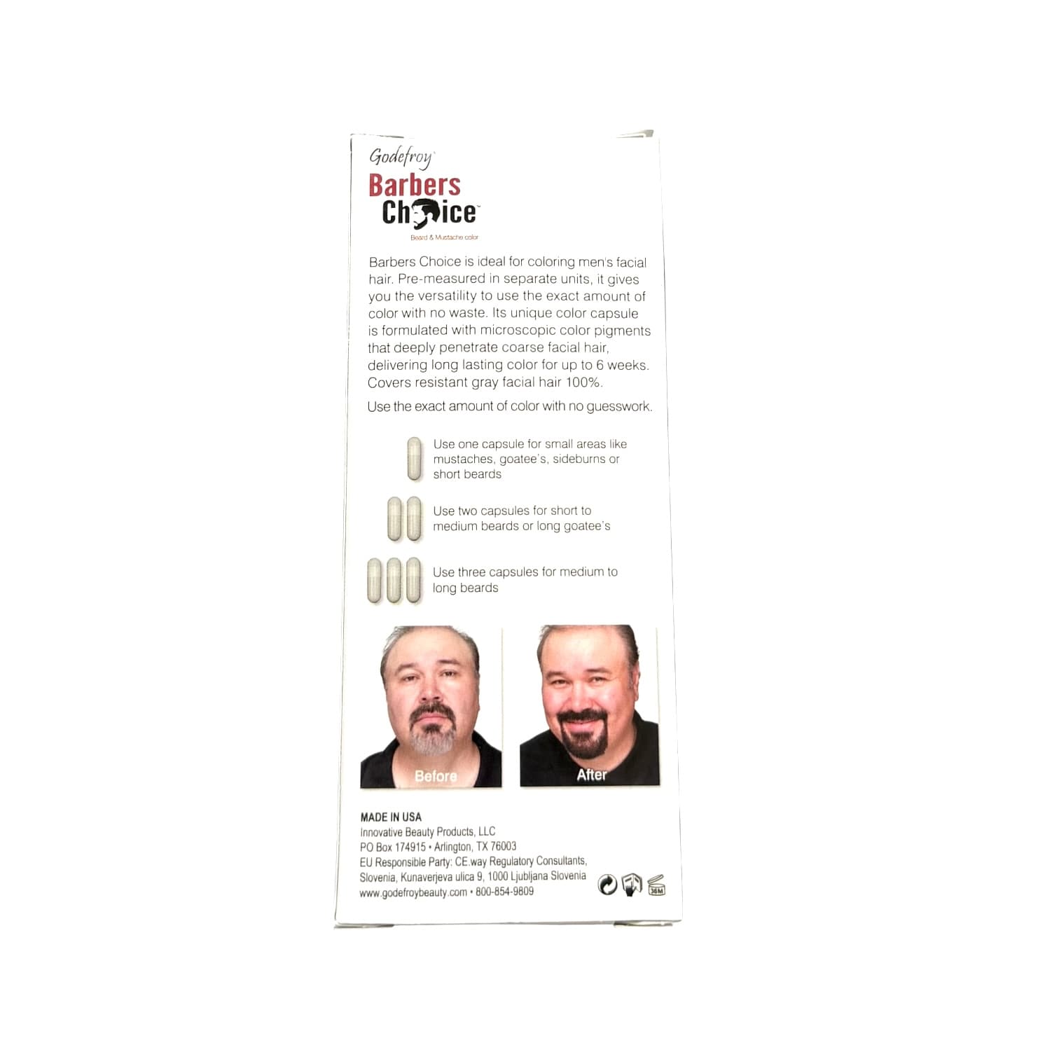 Godefroy Barbers Choice Men Beard & Mustache Color 3 Capsule Kit Hair Color
