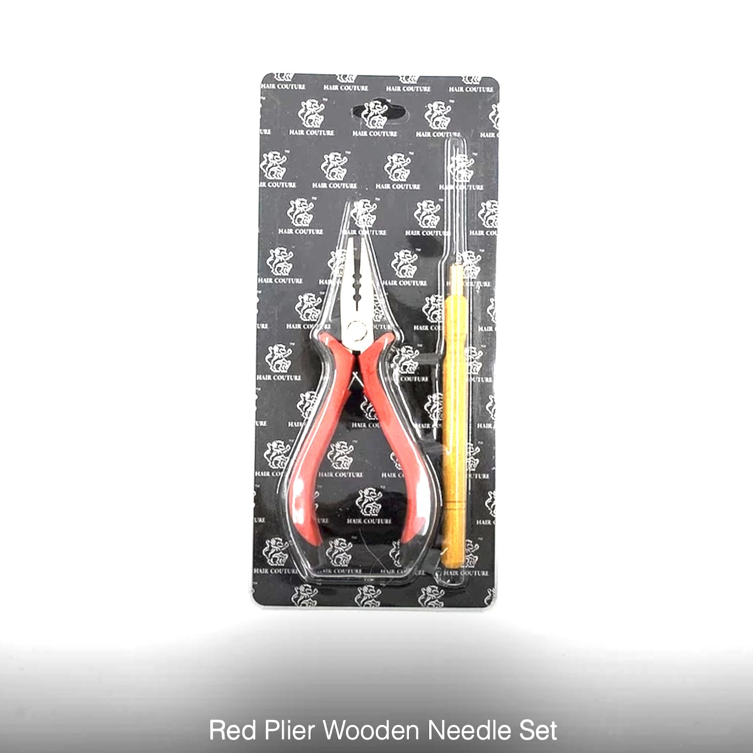 Hair Couture Hair Extensions Red Pliers & Wooden Needle Set Hair Extension Tools