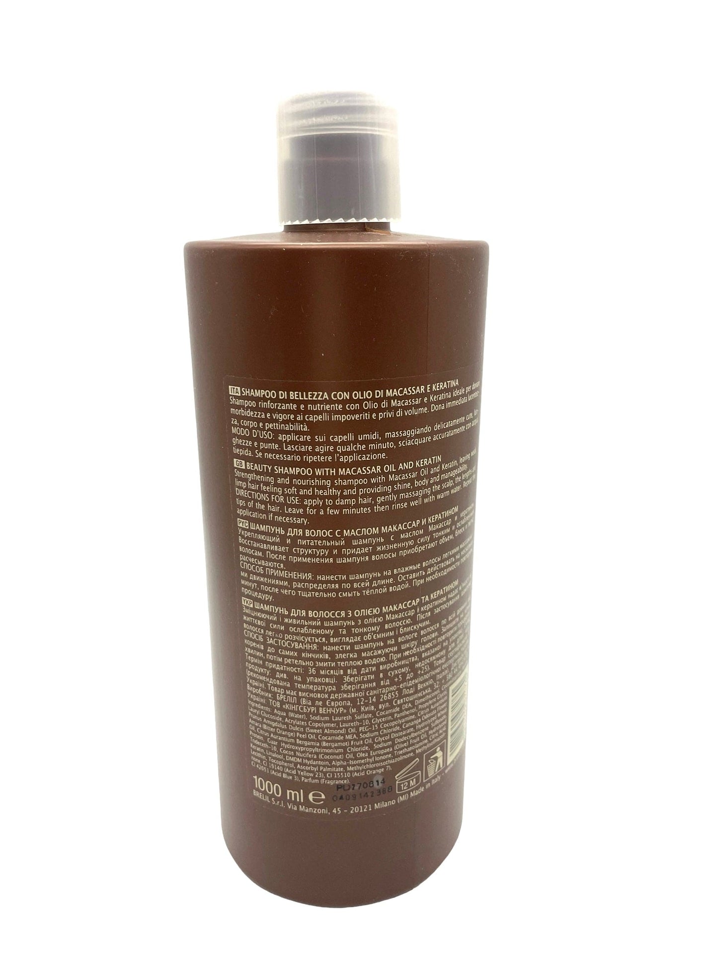 Hair Shampoo Brelil Numero With Keratin & Macassar Oil 33.81 oz Shampoo