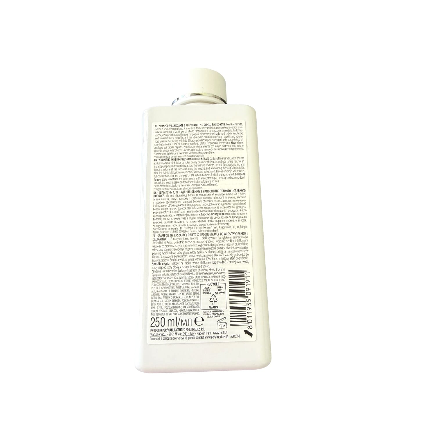Hair Shampoo Brelil Volumizing & Plumping Shampoo For Fine Hair With Amino Biotin Shampoo