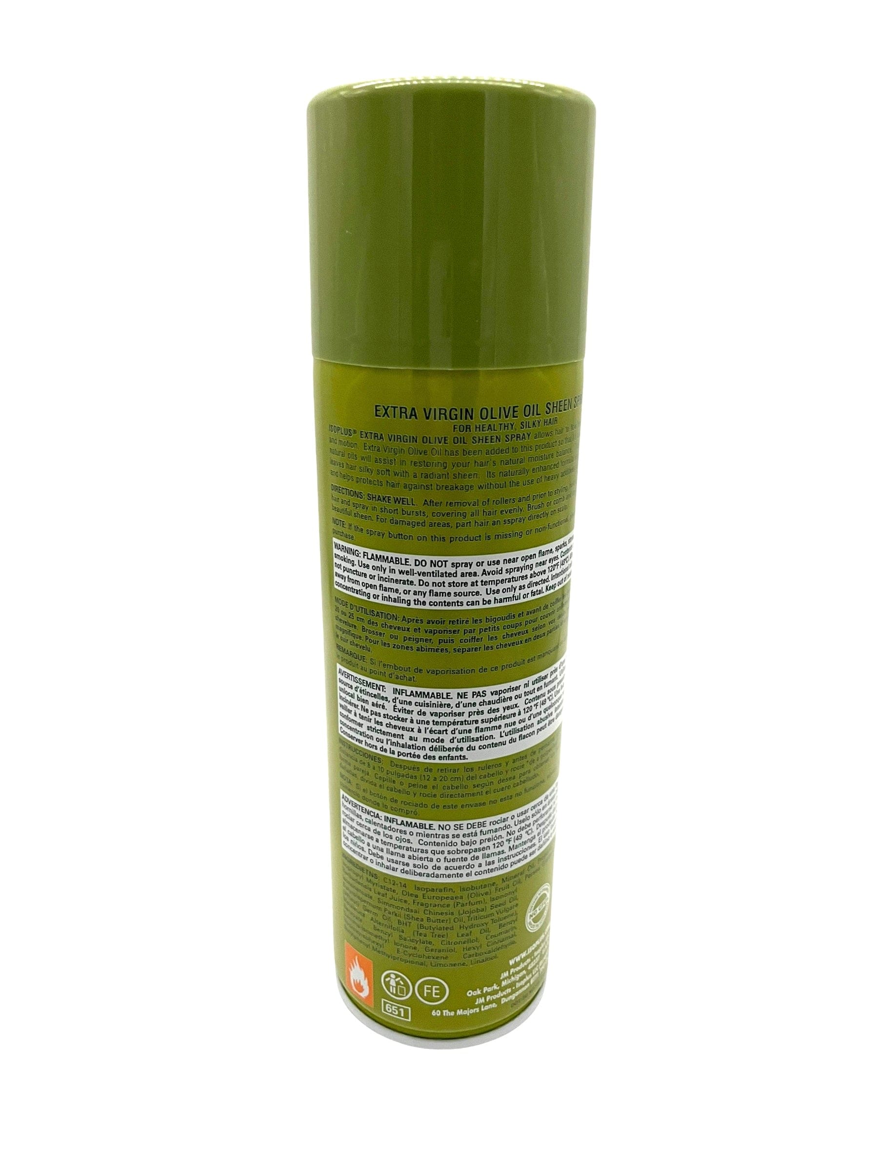 Isoplus Extra Virgin Olive Oil Sheen Hair Spray 11oz Hair Spray