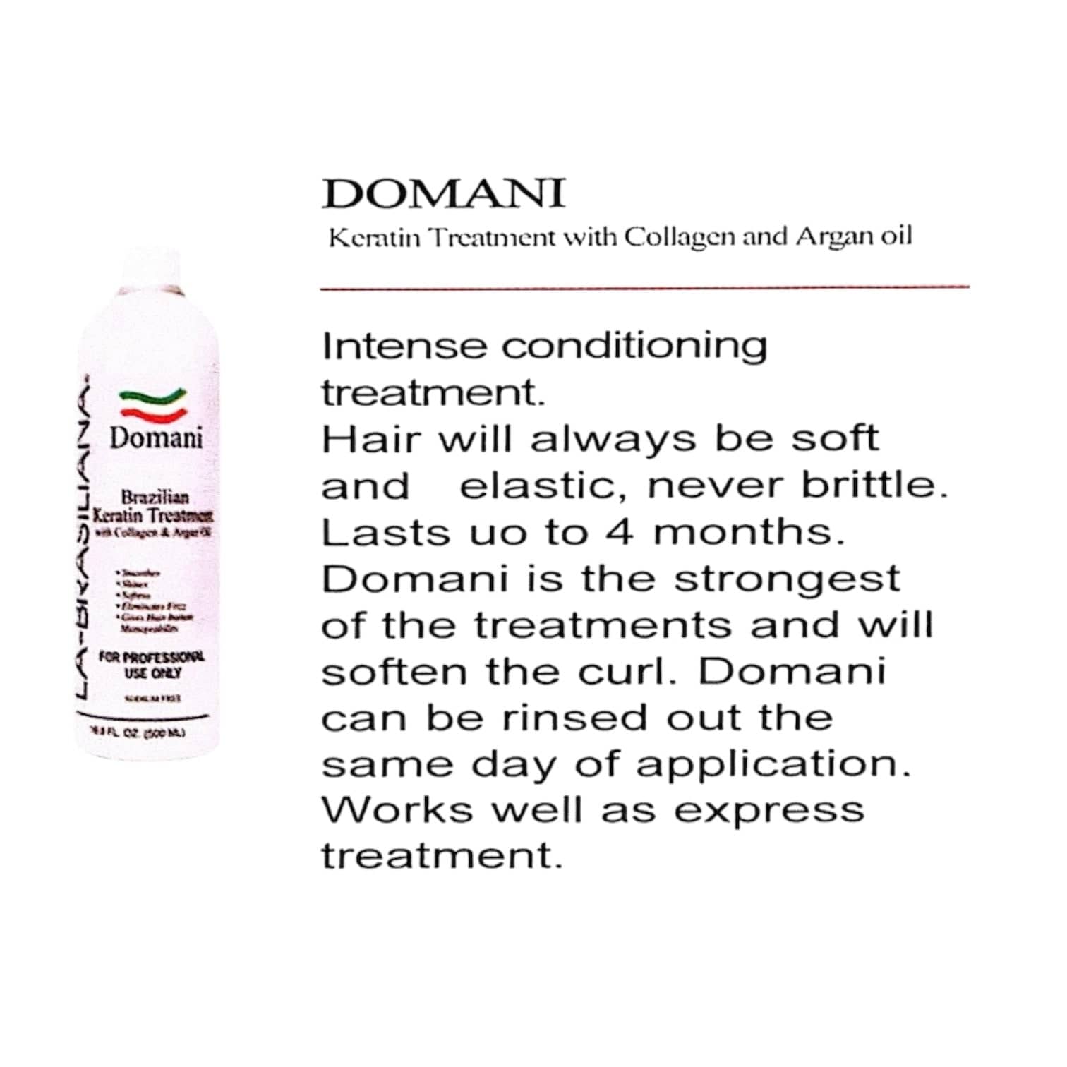 Labrasiliana Domani Keratin Treatment With Collagen & Argan Oil 2 Variants Keratin Treatment
