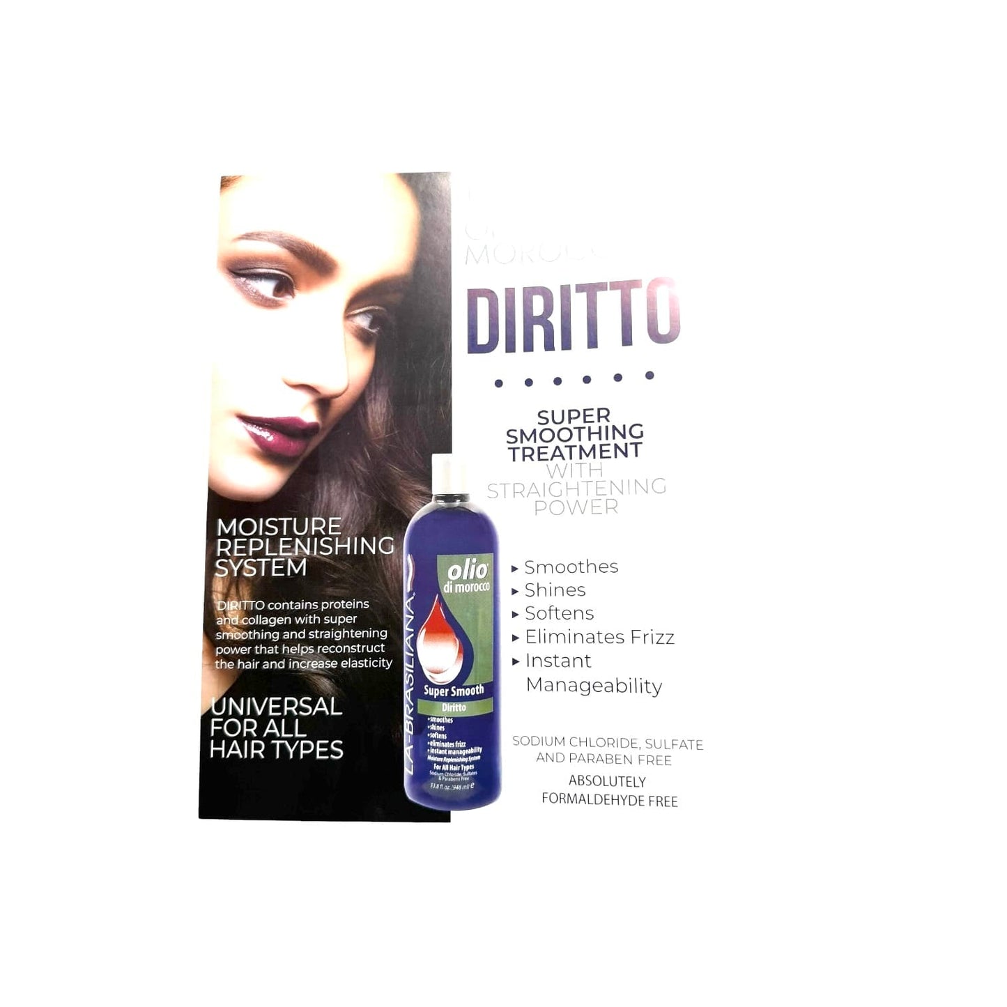 Labrasiliana Super Smooth Diritto Olio Di Morocco Keratin Treatment 4.23 oz Protein Treatment