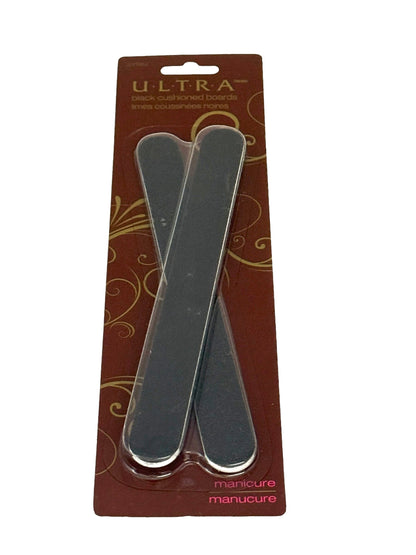 Nail File Black Cushioned Boards Long 2 pk Nail Files & Emery Boards