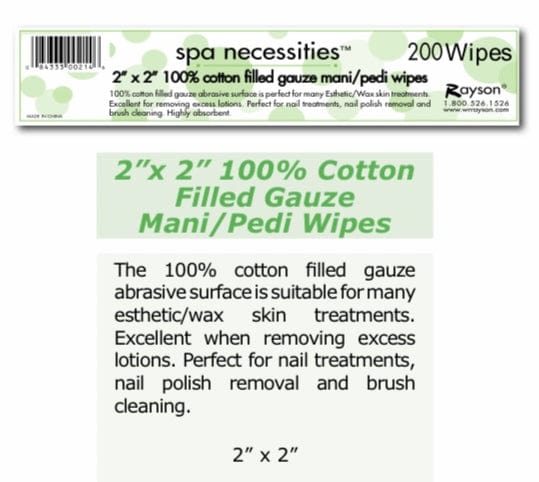 Nail Wipes Filled Gauze Mani/Pedi Wipes 2" x 2" 200 ct. Health & Beauty