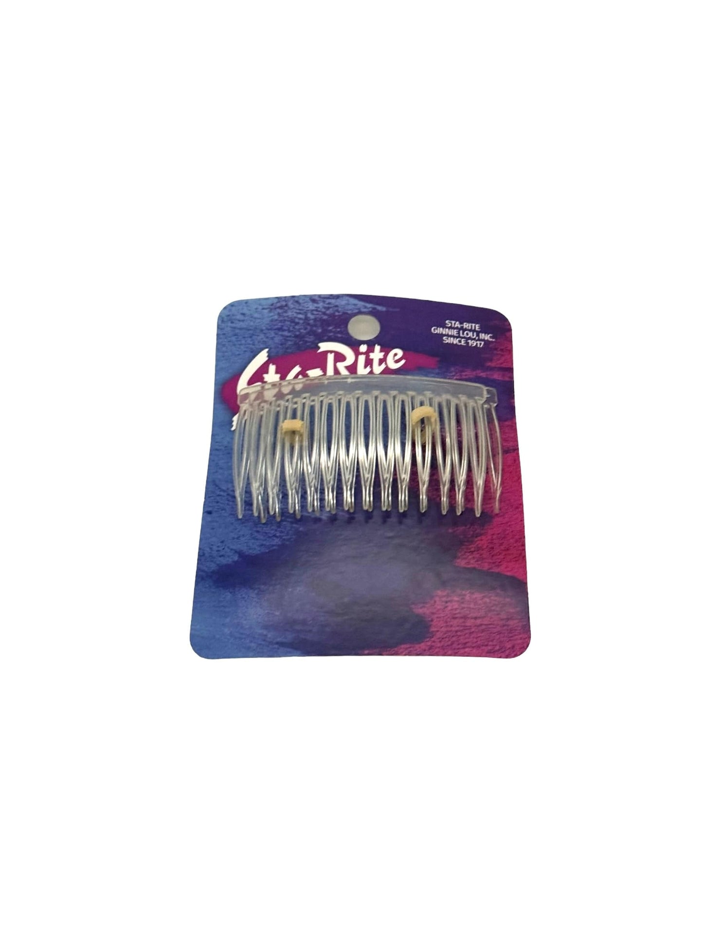 Plastic Side Combs 3” crystal Color 2 ct Comb