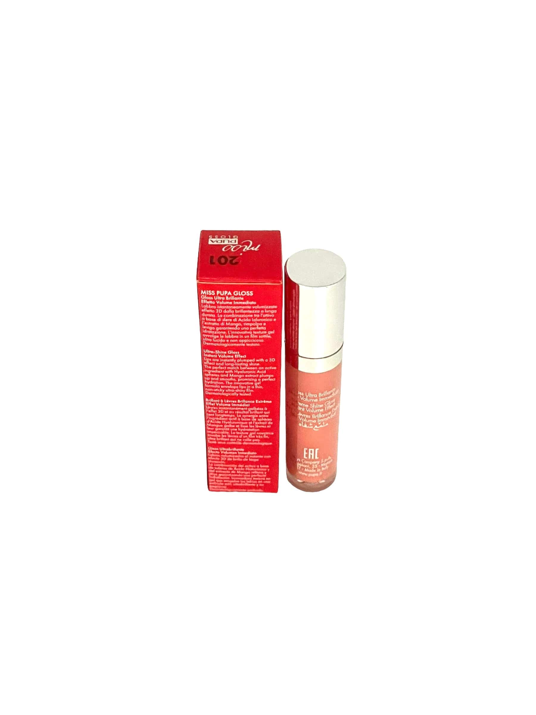 Pupa Milano Miss Pupa Lip Gloss Tender Apricot #201 Makeup