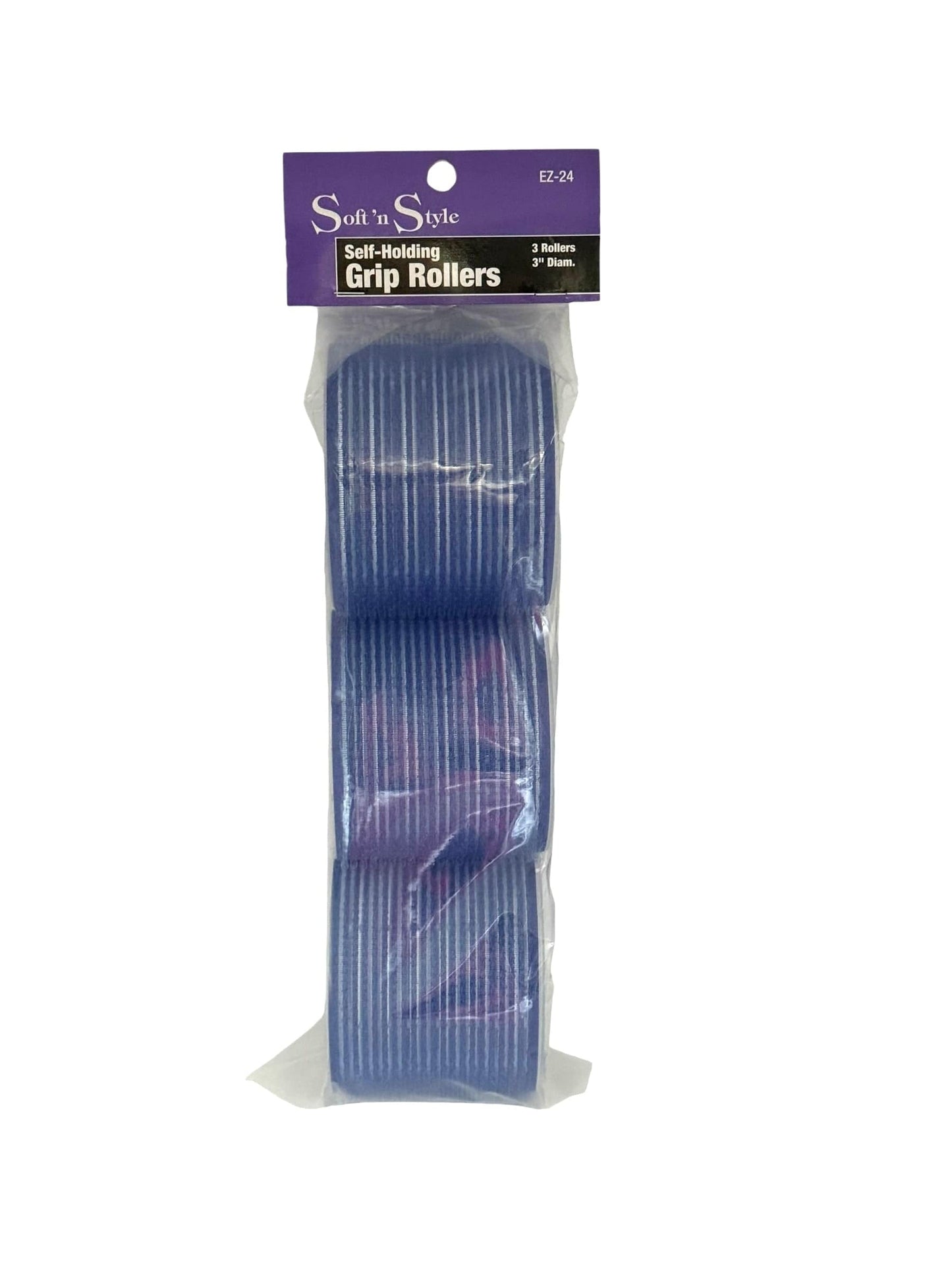 Self Grip Hair Rollers 3” Blue & 2.50” Long 3 pk Hair Rollers